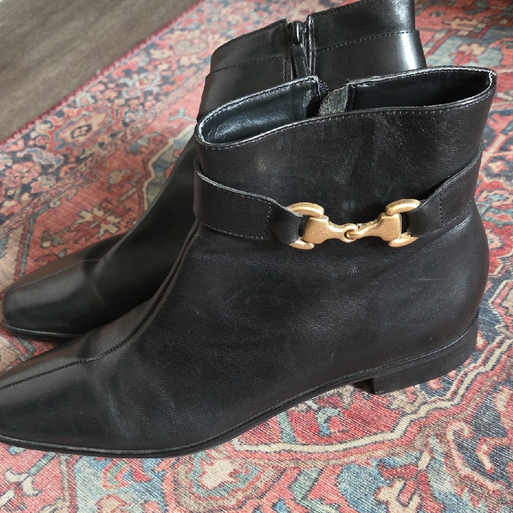 Talbots Vintage Leather Ankle Boots Size 9.5 AA